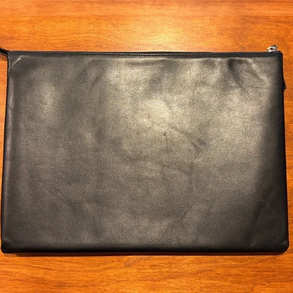 GRAMS(28) EUC 120 Leather Folio Nappa Black Laptop Case Holder Zip - Picture 3 of 11